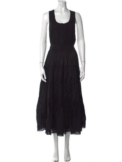 Pre-owned The Great Lace Pattern Long Dress In Black