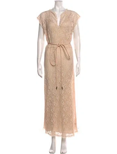 Pre-owned The Great Lace Pattern Long Dress In Neutral
