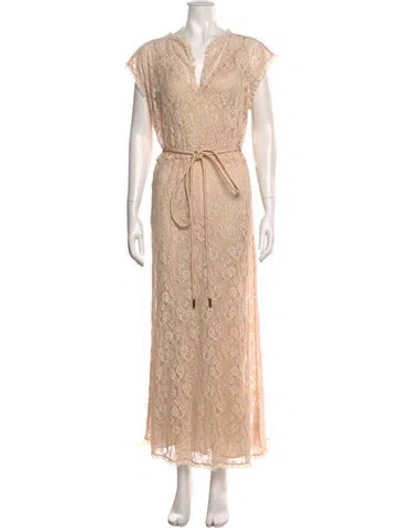 Pre-owned The Great Lace Pattern Long Dress In Neutral