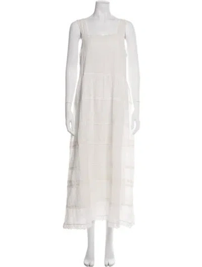 Pre-owned The Great Lace Pattern Long Dress In Neutral