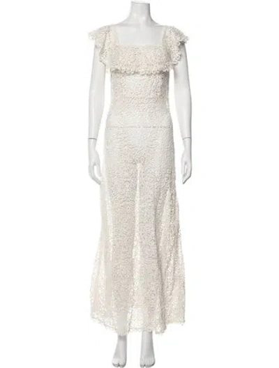 Pre-owned The Great Lace Pattern Long Dress In Neutrals