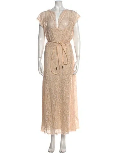 Pre-owned The Great Lace Pattern Long Dress In Neutrals