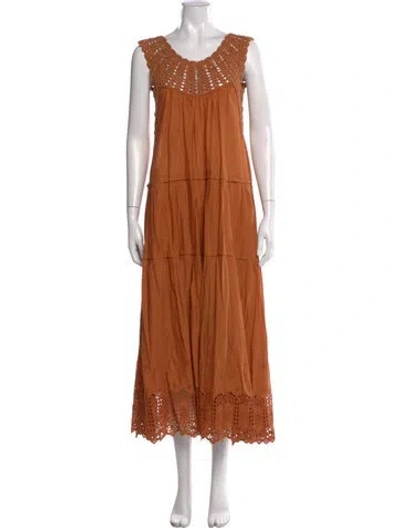 Pre-owned The Great Lace Pattern Long Dress W/ Tags In Brown