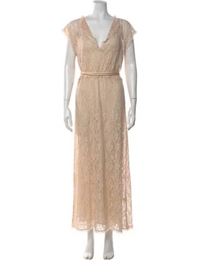 Pre-owned The Great Lace Pattern Long Dress W/ Tags In Neutral