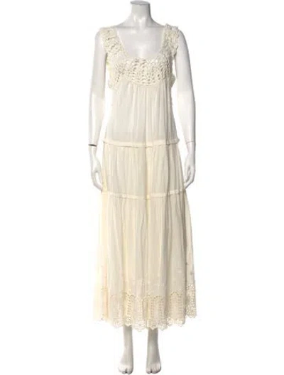 Pre-owned The Great Lace Pattern Long Dress W/ Tags In Neutrals