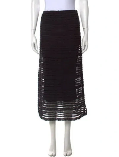 Pre-owned The Great Lace Pattern Long Skirt In Black