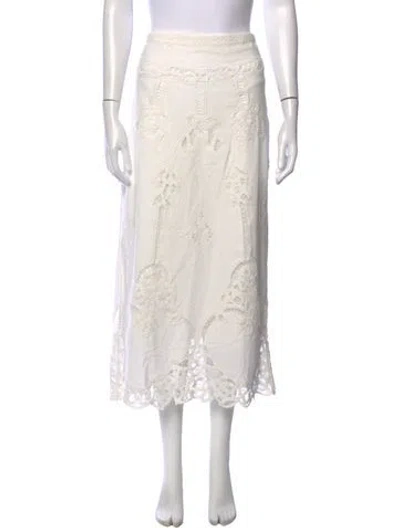 Pre-owned The Great Lace Pattern Long Skirt In Neutrals/white