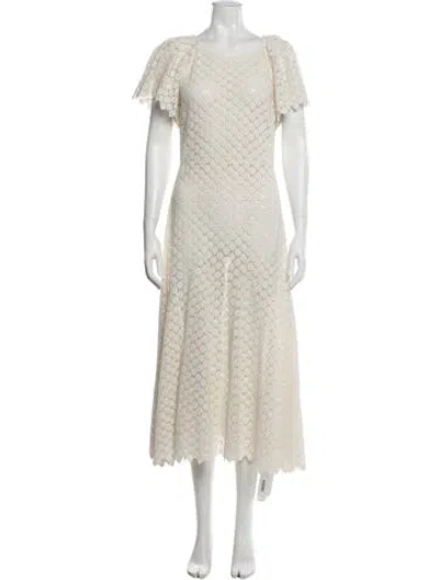 Pre-owned The Great Lace Pattern Midi Length Dress In Multi