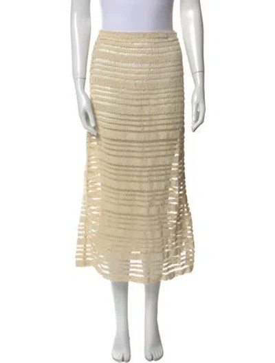 Pre-owned The Great Lace Pattern Midi Length Skirt In Neutral