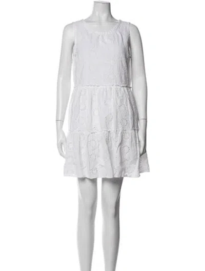 Pre-owned The Great Lace Pattern Mini Dress In Neutral