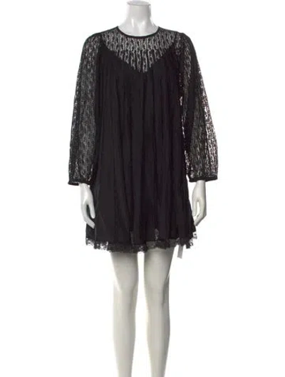 Pre-owned The Great Lace Pattern Mini Dress W/ Tags In Black