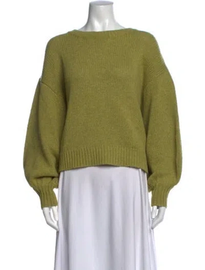 Pre-owned The Great Lambswool Crew Neck Sweater In Green