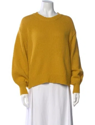 Pre-owned The Great Lambswool Crew Neck Sweater In Yellow