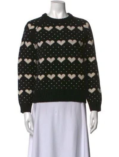 Pre-owned The Great Lambswool Graphic Print Sweater In Black