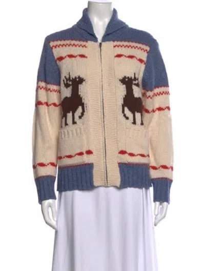 Pre-owned The Great Lambswool Graphic Print Sweater In Neutrals
