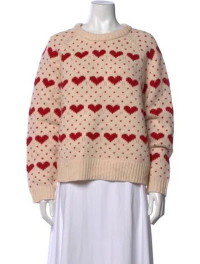 Pre-owned The Great Lambswool Graphic Print Sweater W/ Tags In Neutrals