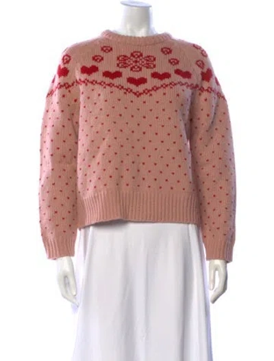 Pre-owned The Great Lambswool Patterned Sweater In Pink