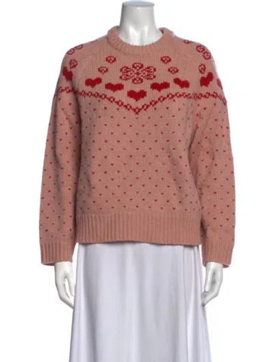 Pre-owned The Great Lambswool Patterned Sweater In Pink