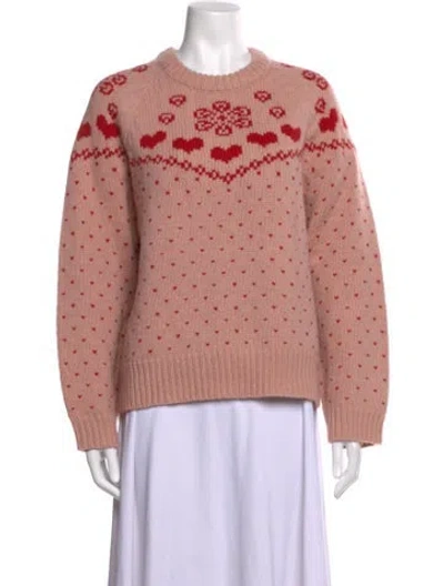 Pre-owned The Great Lambswool Patterned Sweater W/ Tags In Pink