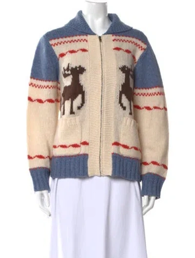 Pre-owned The Great Lambswool Printed Sweater In Neutral