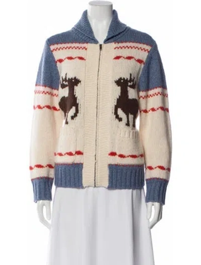 Pre-owned The Great Lambswool Printed Sweater In Neutral