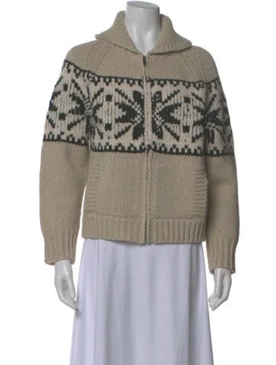 Pre-owned The Great Lambswool Printed Sweater In Neutral