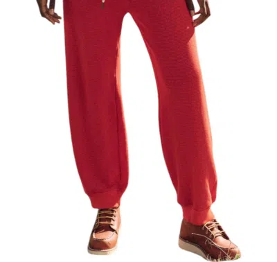 The Great Lantern Pant In Hot Red Overdyed Stripe In Multi