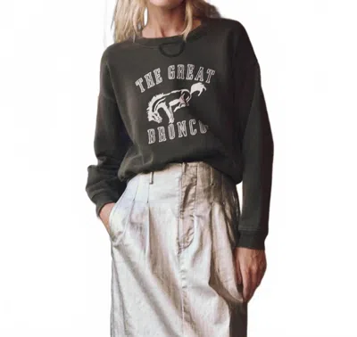 The Great League Round Neck Sweatshirt In Bucking Bronco In Black