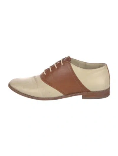 Pre-owned The Great Leather Colorblock Pattern Sneakers In Neutral