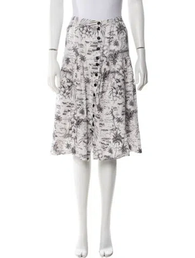 Pre-owned The Great Linen Knee-length Skirt In White