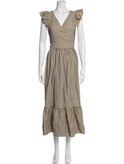 Pre-owned The Great Linen Long Dress In Neutral