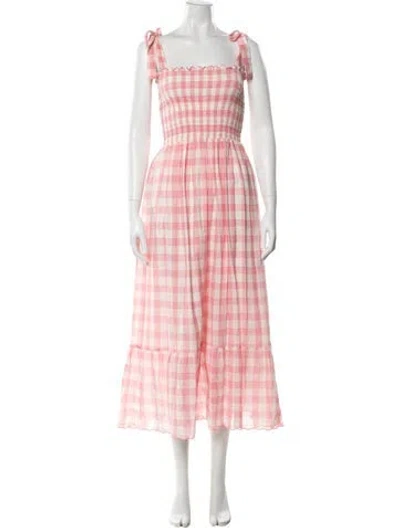 Pre-owned The Great Linen Long Dress In Pink