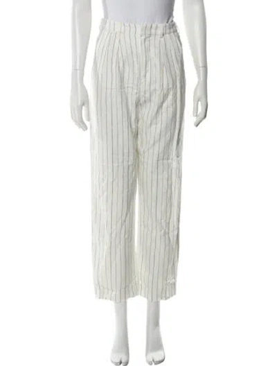 Pre-owned The Great Linen Straight Leg Pants In White