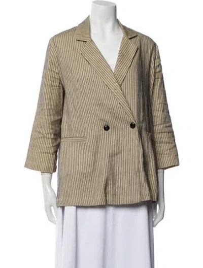 Pre-owned The Great Linen Striped Blazer In Neutral