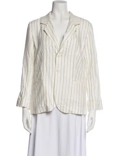 Pre-owned The Great Linen Striped Blazer In Neutral