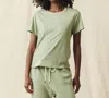 The Great Little Tee In Pistachio In White
