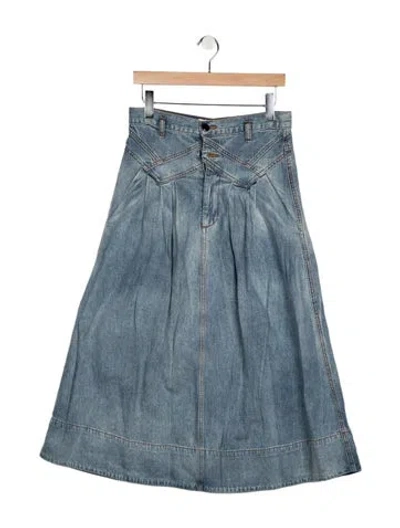 Pre-owned The Great Long Skirt In Blue