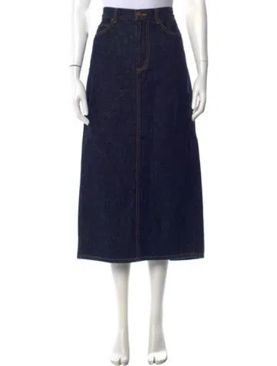 Pre-owned The Great Long Skirt In Blue