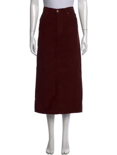 Pre-owned The Great Long Skirt In Burgundy