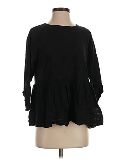 Pre-owned The Great Long Sleeve Blouse In Black