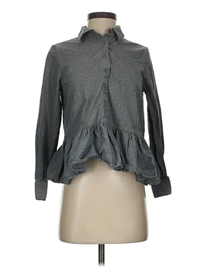 Pre-owned The Great Long Sleeve Blouse In Gray