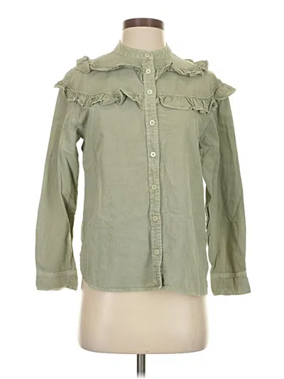 Pre-owned The Great Long Sleeve Blouse In Green