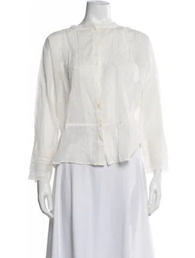 Pre-owned The Great Long Sleeve Blouse In Neutral