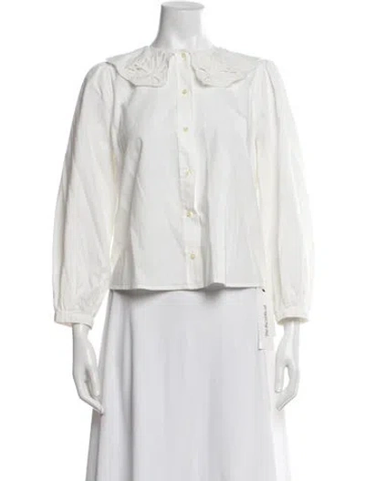 Pre-owned The Great Long Sleeve Blouse In Neutrals