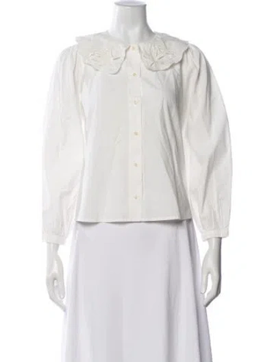 Pre-owned The Great Long Sleeve Blouse In Neutrals