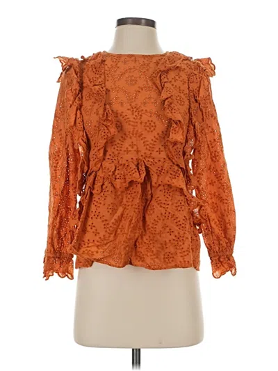 Pre-owned The Great Long Sleeve Blouse In Orange