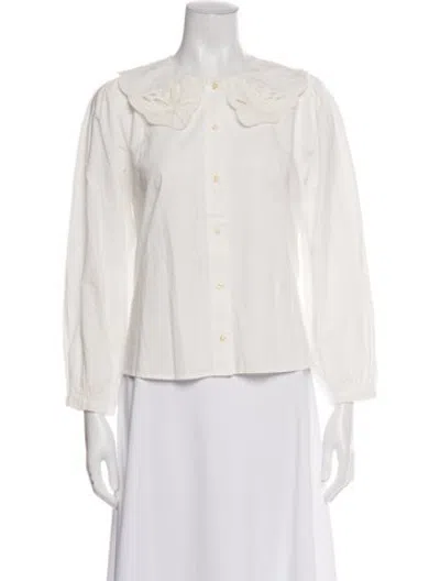 Pre-owned The Great Long Sleeve Blouse W/ Tags In Neutrals