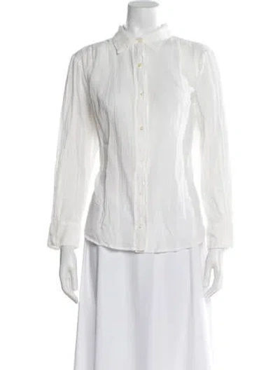 Pre-owned The Great Long Sleeve Blouse In White