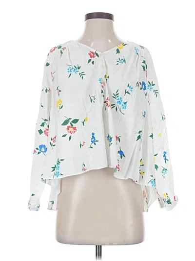 Pre-owned The Great Long Sleeve Blouse In White