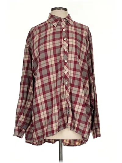 Pre-owned The Great Long Sleeve Button Down Shirt In Burgundy
